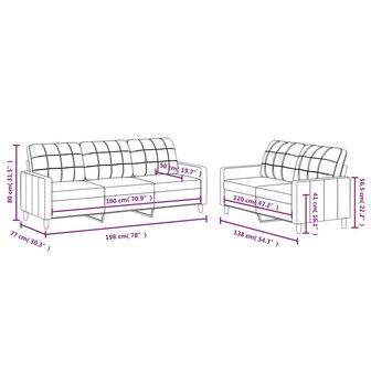 2-delige Loungeset met kussens stof donkergrijs 8721012062740 6