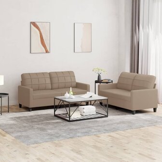 2-delige Loungeset met kussens kunstleer cappuccino 8721012063297 1