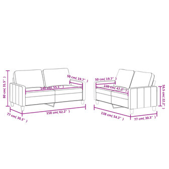 2-delige Loungeset met kussens kunstleer zwart 8721012063754 7
