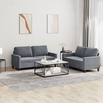 2-delige Loungeset met kussens fluweel donkergrijs 8721012064645 1
