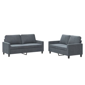 2-delige Loungeset met kussens fluweel donkergrijs 8721012064645 2