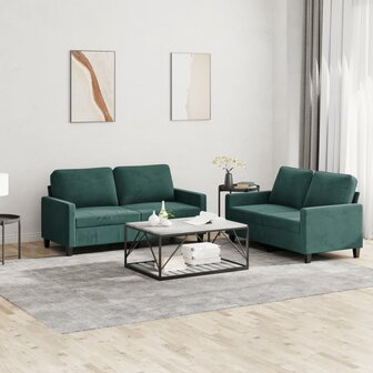 2-delige Loungeset met kussens fluweel donkergroen 8721012064652 1