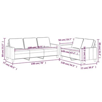 2-delige Loungeset met kussens fluweel lichtgrijs 8721012064836 7