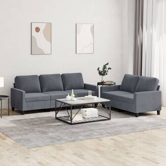 2-delige Loungeset met kussens fluweel donkergrijs 8721012064843 1