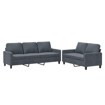 2-delige Loungeset met kussens fluweel donkergrijs 8721012064843 2