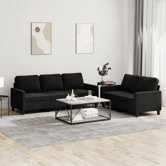 2-delige Loungeset met kussens fluweel zwart 8721012064881 1
