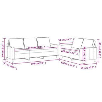 2-delige Loungeset met kussens fluweel geel 8721012064898 7