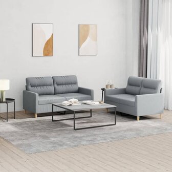 2-delige Loungeset met kussens stof lichtgrijs 8721012065352 1