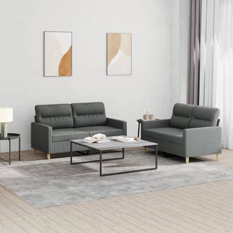 2-delige Loungeset met kussens stof donkergrijs 8721012065369 1