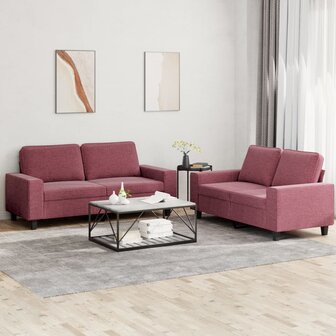 2-delige Loungeset stof wijnrood 8721012068551 1