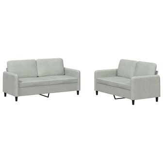 2-delige Loungeset fluweel lichtgrijs 8721012069411 2