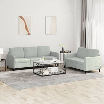 2-delige Loungeset fluweel lichtgrijs 8721012069817 1