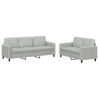 2-delige Loungeset fluweel lichtgrijs 8721012069817 2