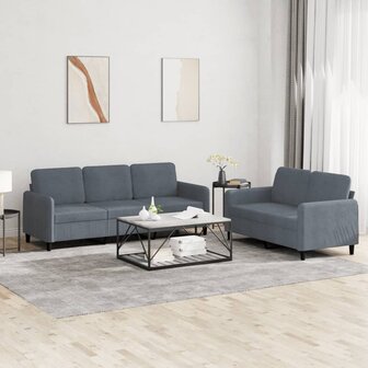 2-delige Loungeset fluweel donkergrijs 8721012069824 1
