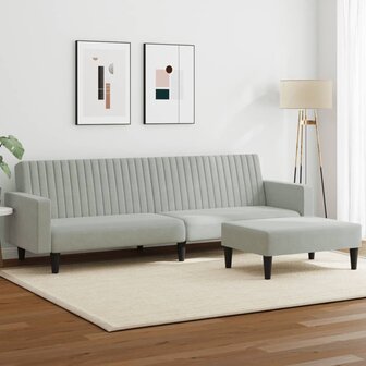 2-delige Loungeset fluweel lichtgrijs 8721012453821 1