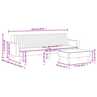 2-delige Loungeset fluweel lichtgrijs 8721012453821 11