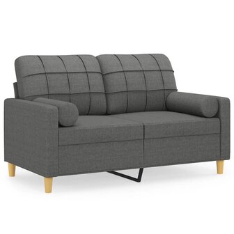 Tweezitsbank met sierkussens 120 cm stof donkergrijs 8721012057425 2