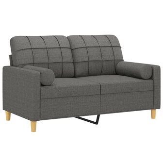 Tweezitsbank met sierkussens 120 cm stof donkergrijs 8721012057425 3