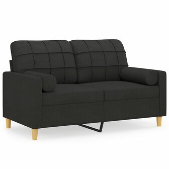 Tweezitsbank met sierkussens 120 cm stof zwart 8721012057456 2
