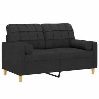 Tweezitsbank met sierkussens 120 cm stof zwart 8721012057456 3