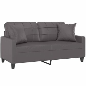 Tweezitsbank met sierkussens 140 cm kunstleer grijs 8721012057722 3
