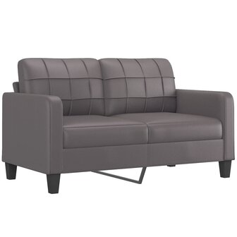 Tweezitsbank met sierkussens 140 cm kunstleer grijs 8721012057722 4