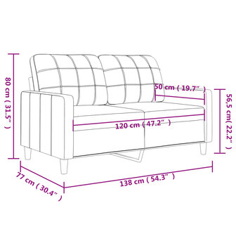 Tweezitsbank 120 cm kunstleer grijs 8721012138407 8
