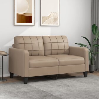 Tweezitsbank 140 cm kunstleer cappuccinokleurig 8721012138476 1