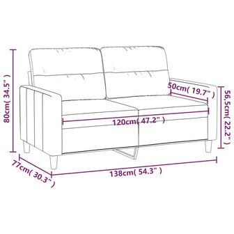 Tweezitsbank 120 cm stof taupe 8721012139602 8