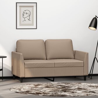Tweezitsbank 120 cm kunstleer cappuccinokleurig 8721012140585 1