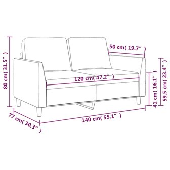 Tweezitsbank 120 cm kunstleer cappuccinokleurig 8721012140585 8