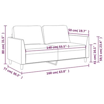 Tweezitsbank 140 cm kunstleer cr&egrave;mekleurig 8721012140608 8