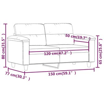 Tweezitsbank 120 cm kunstleer zwart 8721012136632 8