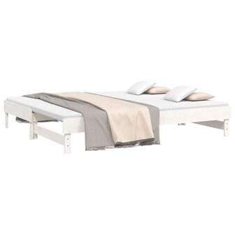 Slaapbank uitschuifbaar massief grenenhout wit 2x(90x200) cm 8720845639051 3