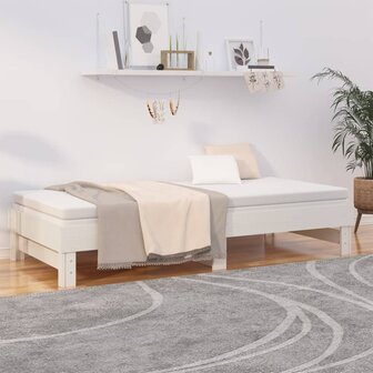 Slaapbank uitschuifbaar massief grenenhout wit 2x(90x200) cm 8720845639051 4
