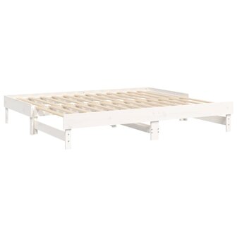 Slaapbank uitschuifbaar massief grenenhout wit 2x(90x200) cm 8720845639051 7