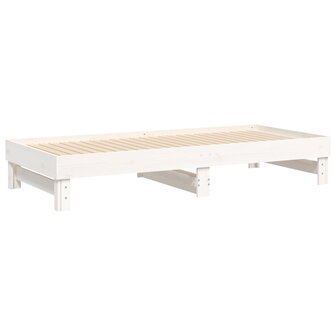 Slaapbank uitschuifbaar massief grenenhout wit 2x(90x200) cm 8720845639051 8