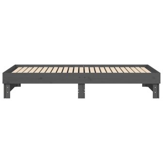 Slaapbank uitschuifbaar massief grenenhout grijs 2x(90x200) cm 8720845639068 10