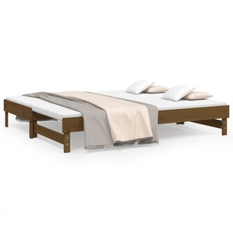 Slaapbank uitschuifbaar grenenhout honingbruin 2x(90x200) cm 8720845639075 2
