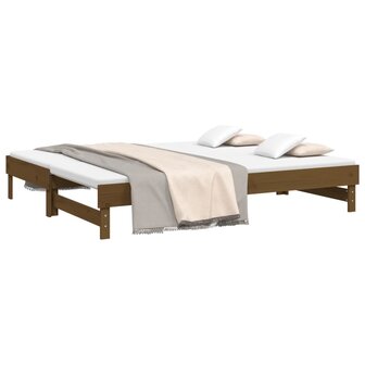 Slaapbank uitschuifbaar grenenhout honingbruin 2x(90x200) cm 8720845639075 3