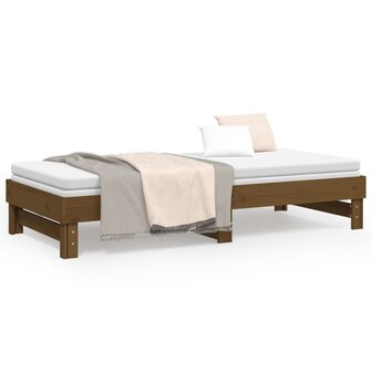Slaapbank uitschuifbaar grenenhout honingbruin 2x(90x200) cm 8720845639075 5