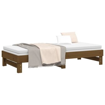 Slaapbank uitschuifbaar grenenhout honingbruin 2x(90x200) cm 8720845639075 6