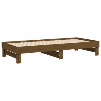 Slaapbank uitschuifbaar grenenhout honingbruin 2x(90x200) cm 8720845639075 8