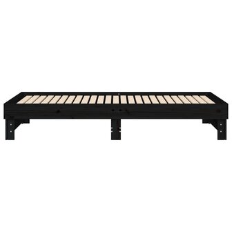 Slaapbank uitschuifbaar massief grenenhout zwart 2x(90x200) cm 8720845639082 10