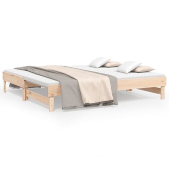 Slaapbank uitschuifbaar massief grenenhout 2x(90x190) cm 8720845639143 2