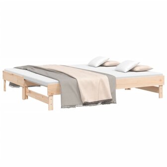 Slaapbank uitschuifbaar massief grenenhout 2x(90x190) cm 8720845639143 3