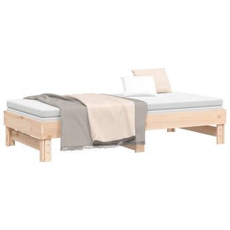 Slaapbank uitschuifbaar massief grenenhout 2x(90x190) cm 8720845639143 6