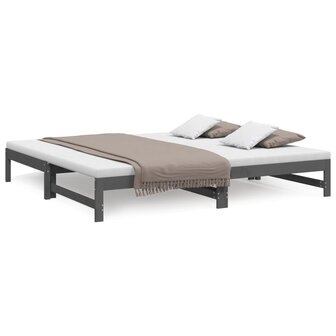 Slaapbank uitschuifbaar massief grenenhout grijs 2x(90x200) cm 8720845639310 2