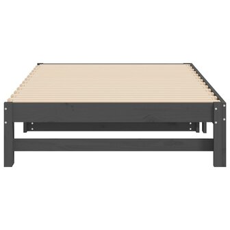 Slaapbank uitschuifbaar massief grenenhout grijs 2x(90x200) cm 8720845639310 9
