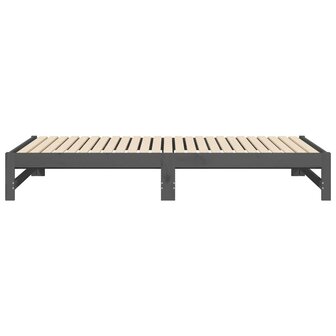 Slaapbank uitschuifbaar massief grenenhout grijs 2x(90x200) cm 8720845639310 10